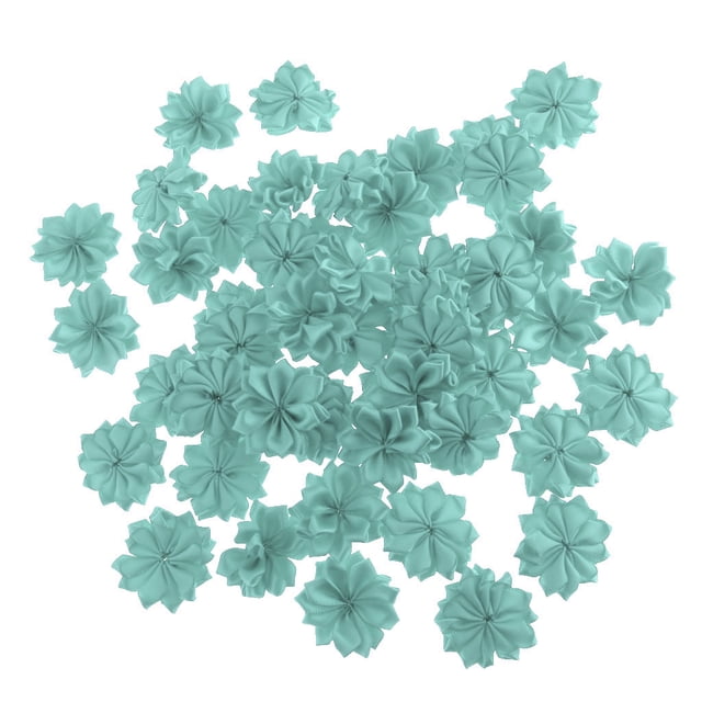 50 Piezas de Flores Artificiales, Conjunto de Flores de Tela, Cabezas de Flores Artificiales, Bautizo, Comunión, Flores, Boda, Decoración de Fiesta de Verde Macarena DIY Rose flores para manualidades