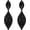 Deep Black, variant on Women's Rhinestone Crystal Wedding Bridal 2 Leaf Drop Dangle Chandelier Earrings