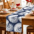thumbnail image 5 of Table Runners 90 Inches Long Dress Scarves, Coastal Shell Navy Blue Farmhouse Coffee/Dining/Kitchen Table Decor Table Runner for Living Room, Summer Ocean Shell Beach 13x90 Inch, 5 of 9