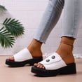 thumbnail image 5 of Wowcloth Women's Platform Slide Sandals – Comfortable One-Strap Wedge Heel with Lightweight Design for Casual Spring Summer Wear, 5 of 7