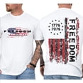 thumbnail image 3 of Freedom 1776–2026 Double Sided T-Shirt – Vintage Patriotic USA Flag Tee, 250 Years of American Freedom Independence Shirt for Men & Women, 3 of 6