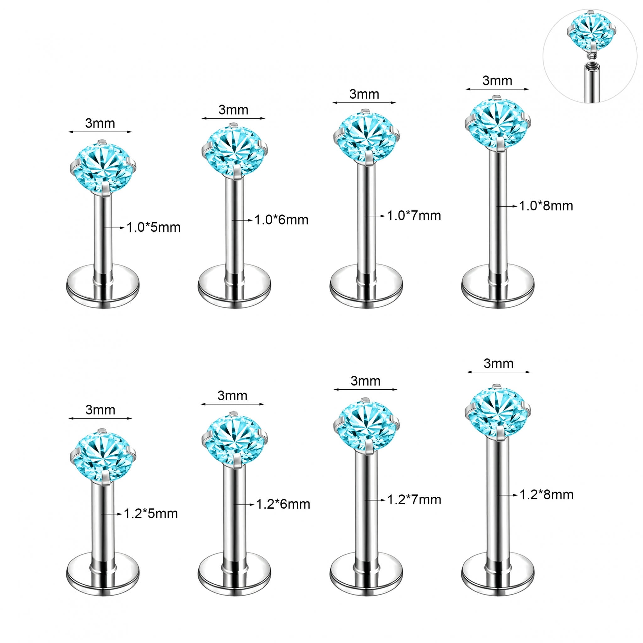 Tragus Earrings For Women 16G Stainless Steel Tragus/Medusa