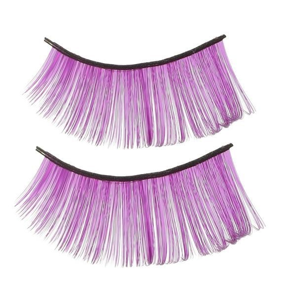 3 pares de pestañas postizas púrpuras que brillan Extensión de pestañas rizadas de arte para el rendimiento de Halloween Carnaval