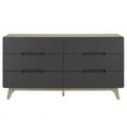 thumbnail image 3 of Allora 6 Drawer Double Dresser in Natural and Gray, 3 of 6