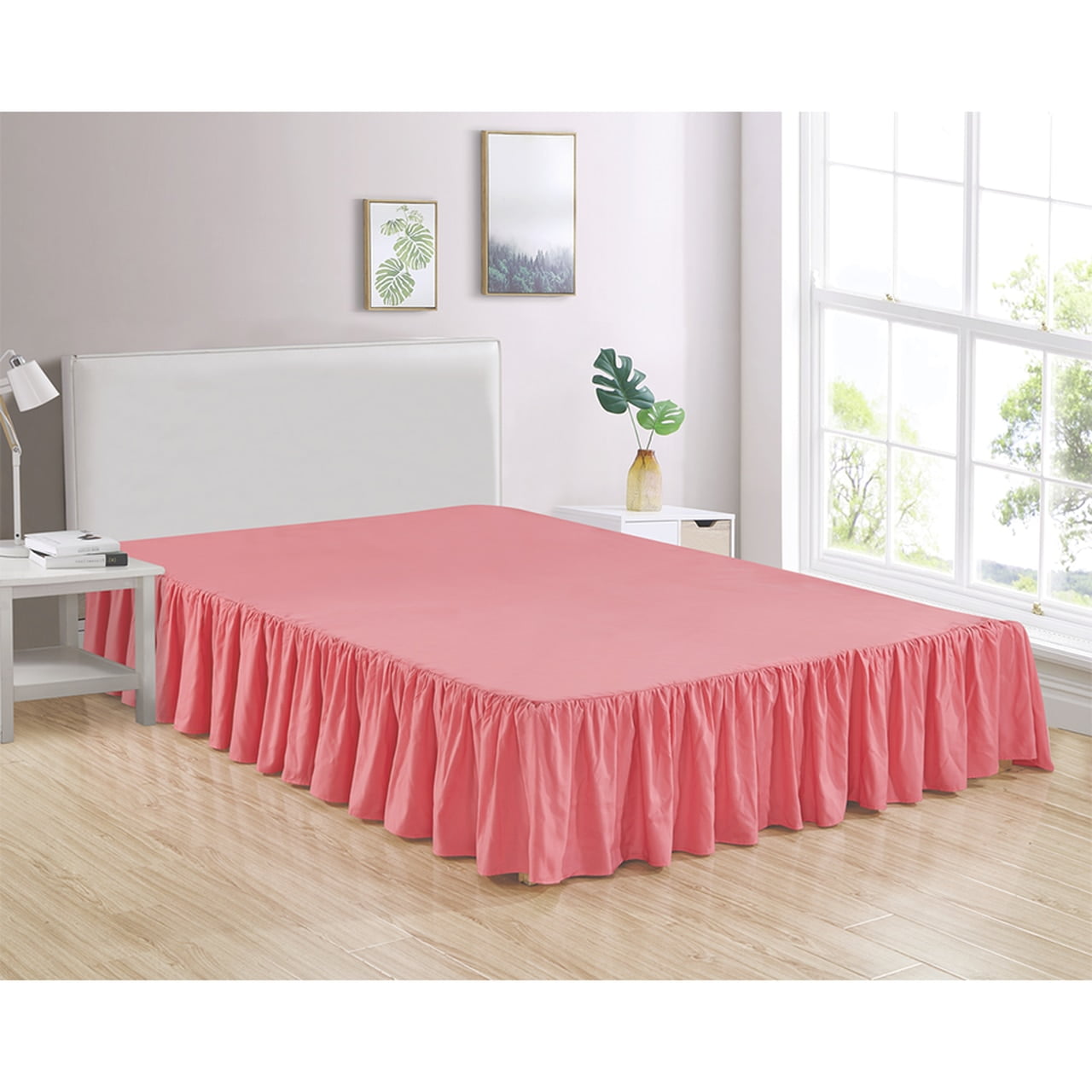 Legacy Decor Bed Skirt Dust Ruffle 100, Pink Twin Size Bed Skirt
