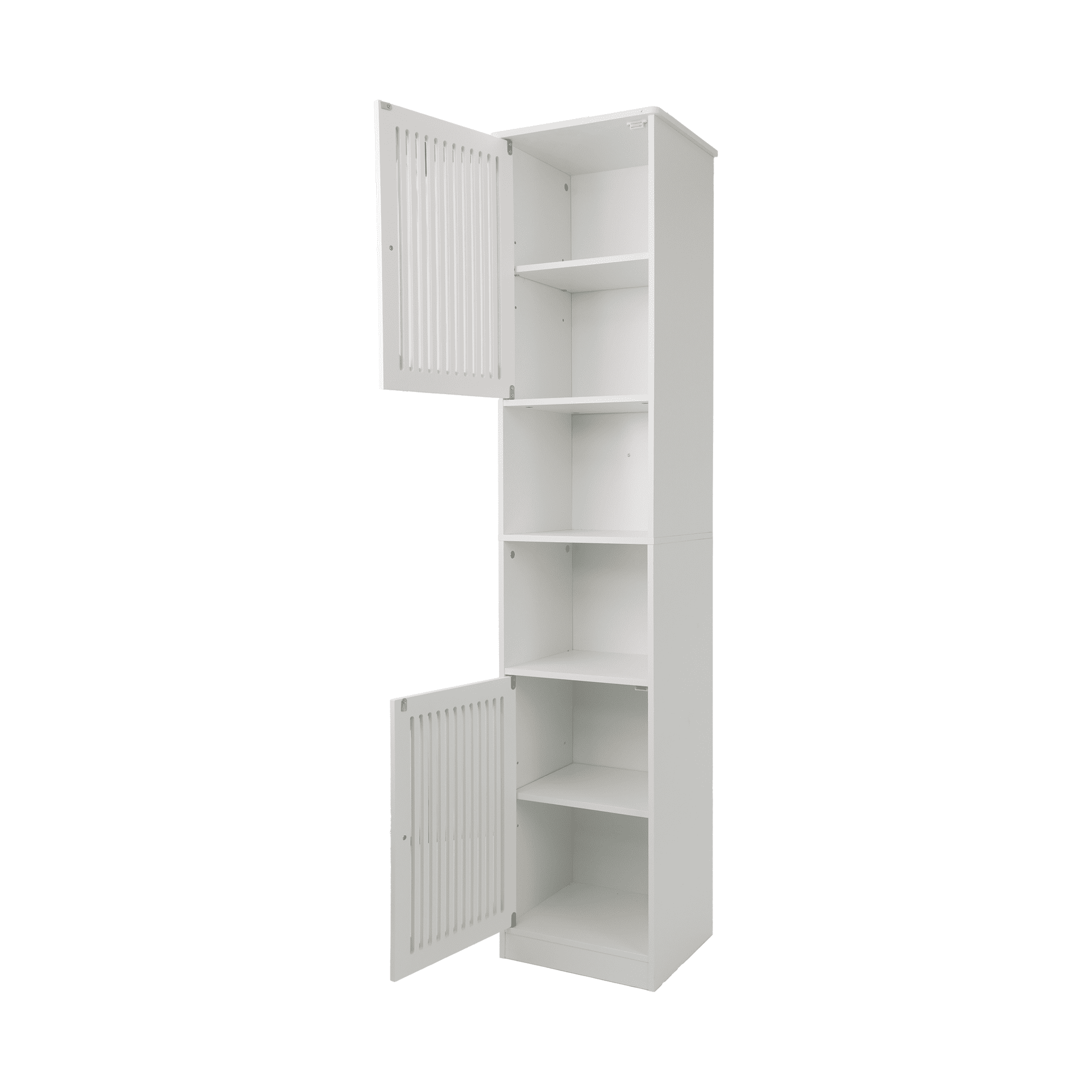 Leumius Bathroom Storage Cabinet,64" Tall Narrow Wooden Bath Cabinet with Adjustable Drawer Shelves,Floor-Standing Storage Unit,White