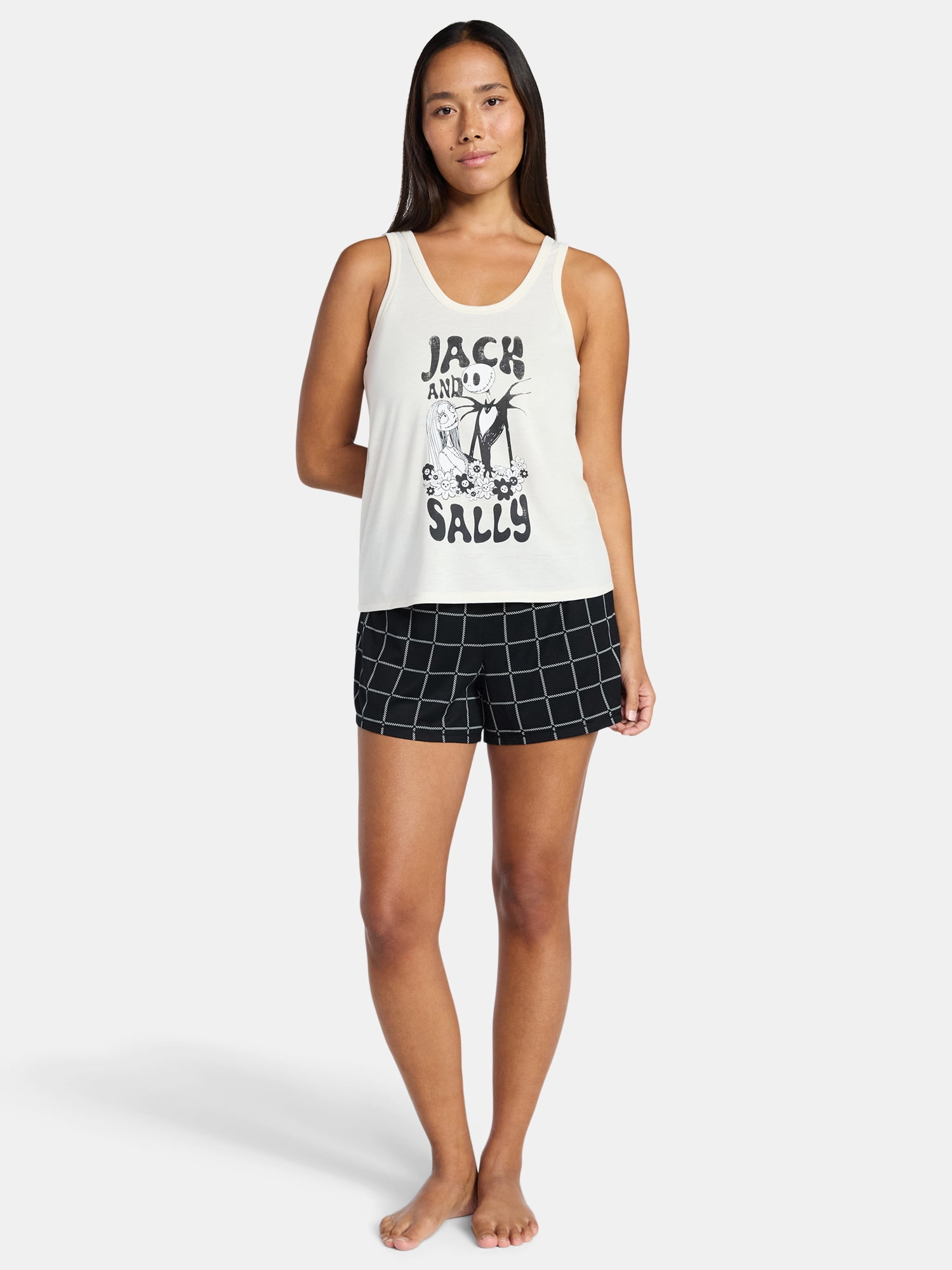 Disney Nightmare Before Christmas Women's and Women's Plus Tank Top and Shorts Pajama Set, 2-Piece, Sizes XS-3X
