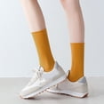 thumbnail image 6 of TNOBHG Summer Socks 1 Pair Women Socks Mid-tube Curled Edge Japanese Style Solid Color High Elasticity Anti-slip Thin Soft Breathable Sweat-absorption, 6 of 8