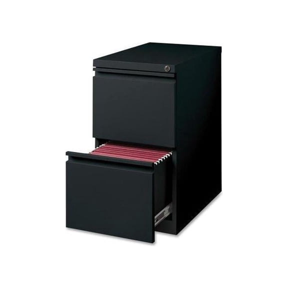 Lorell Mobile File Pedestal - 15" X 22.9" X 27.8" - Steel - Letter - Recessed Handle, Ball-bearing Suspension, Security Lock - Black (LLR49530)