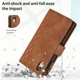thumbnail image 6 of Dteck for iPhone XR Case, iPhone XR Wallet Case with 9 Card Slots, PU Leather Magnetic Flip Zipper Purse Wristlet Strap Crossbody Lanyard Kickstand Phone Case 6.1 Inch,Brown, 6 of 8