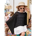 thumbnail image 5 of Ticikt Kids Girls' Knit Beach Cover Up, Hollow Crochet Poncho Sun Shawl for Swimwear 7-12Y, 5 of 8