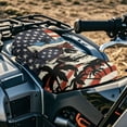 thumbnail image 3 of Uorisanigo Seat Cover for Atv Four-Wheeler Seat Cushion Covers Waterproof Polyester,Universal Fit for Polaris Sportsman Polaris Scrambler Honda Rancher Soft Anti-Slip, Rose Flag Skull, 3 of 7