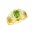 thumbnail image 4 of RYLOS Men's Rings 14K Yellow Gold Rings Classic Designer Style 9X7MM Oval Gemstone &  Diamond Ring Peridot August Birthstone Rings For Men Size 9, 4 of 7