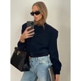 thumbnail image 3 of Chaqueta Bomber de manga larga para mujer, abrigos de carreras con bolsillo, prendas de vestir exteriores Vintage informales, Tops sólidos, nueva moda de primavera, 3 of 4
