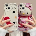 thumbnail image 2 of Sanrio Toy Hello Kitty 3D Wave Case For iPhone 15 14 13 12 11 Pro Max Mini X XR XSMAX 8 7 6S Plus Soft Silicone Cover, 2 of 7