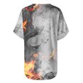 thumbnail image 5 of WXLWZYWL Women's Loose Tops Crewneck Print Tees Short Sleeve T Shirt Blouse Loose Tops Gray, 5 of 5