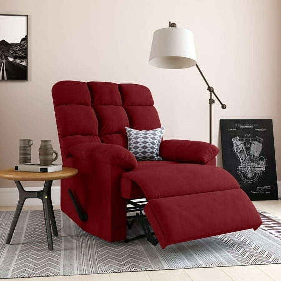 Homesvale Wall Hugger Recliner, Crimson Red Microfiber