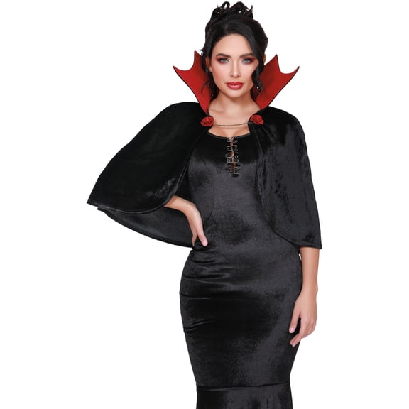 Womens Gothic Vampire High Collar Cape Costume Accessory