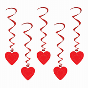 Beistle Heart Whirls, 35", 5 Whirls In Package