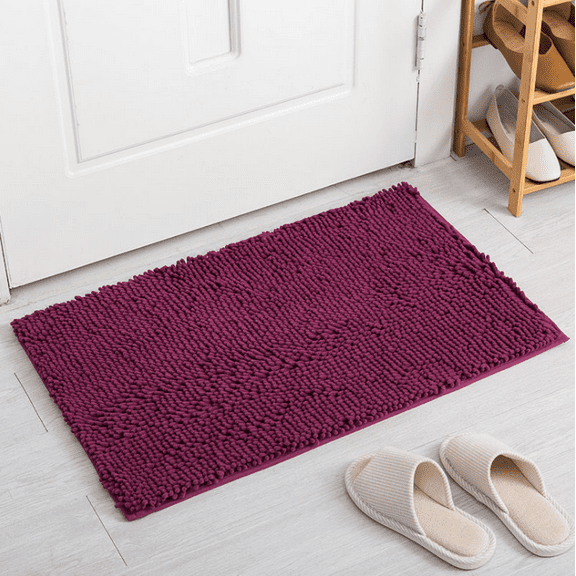 Bathroom Mat By LuxUrux-Extra-Soft Plush Bath Shower Bath Mat, Chenille Microfiber Material, Super Absorbent Shaggy Bath Rug. Machine Wash & Dry(15x23inch or 19x31inch)