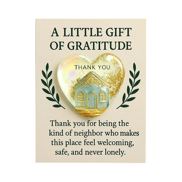 Hearth & Gear Heartfelt Neighbor Thank You Card A Heart Shaped Gold Design A Thank You Suitable For Neighbors Housewarming Parties And Everyday Of Kindness