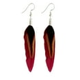 thumbnail image 1 of Multicolor black Feather Dangle Earrings Bohemia Folk Style Silver Color Drop Earrings, 1 of 2