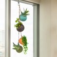 thumbnail image 3 of Juego de 4 macetas colgantes de cerámica – Maceta colgante para plantas de interior – Jarrón colgante multicolor con cuerda de yute – Perfecto para decoración de interiores y exteriores, hogar,, 3 of 5