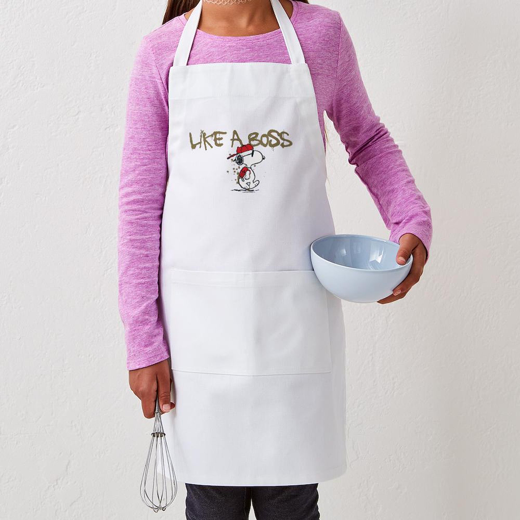 CafePress - Snoopy Like A Boss - Kids Apron