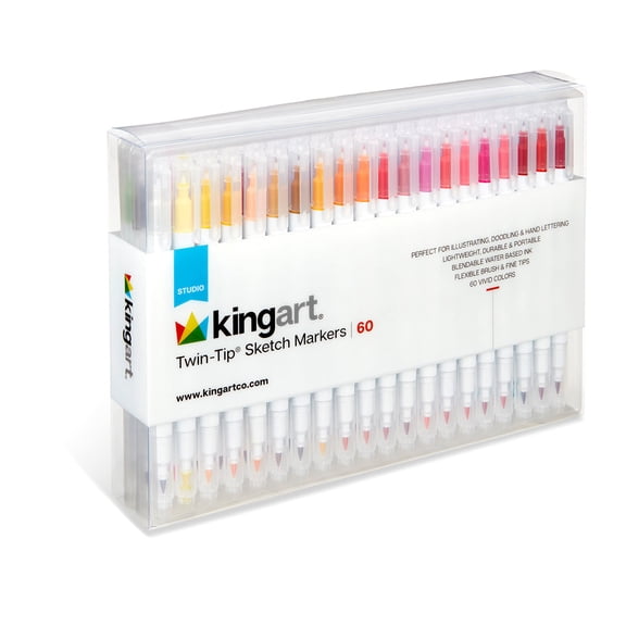 Twin-Tip™ Sketch Markers, Set of 60 Unique & Vivid Colors