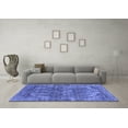 thumbnail image 3 of Ahgly Company Machine Washable Indoor Square Oriental Blue Industrial Area Rugs, 7' Square, 3 of 4