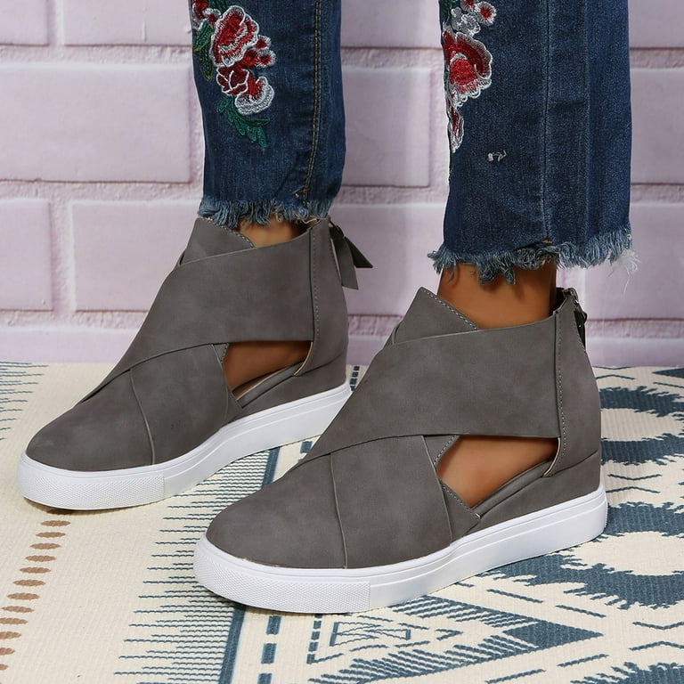 Dark grey shop wedges