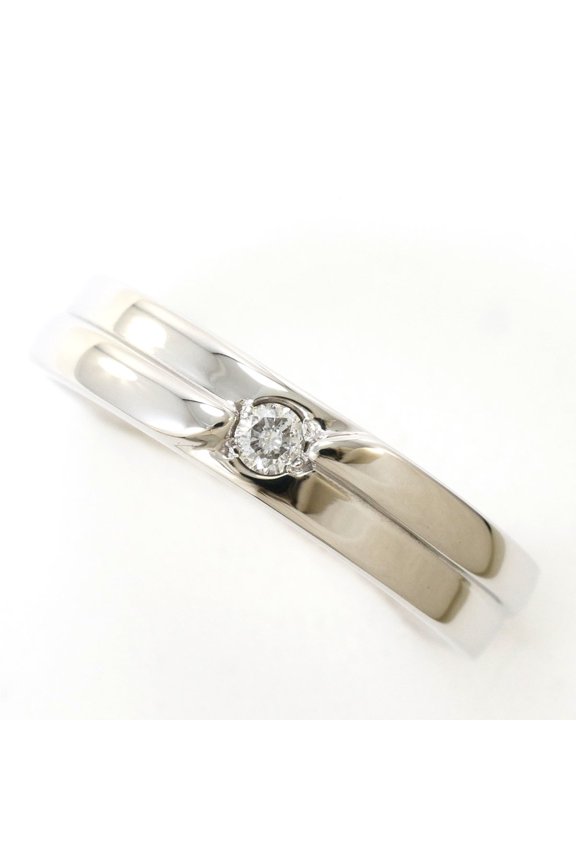 Pre-Owned K14 14K WG White Gold Ring, 1 Diamond 0.06ct, Certificate of Authenticity, Total...
