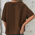 thumbnail image 3 of Rezuofi 2 Pcs Women's Batwing Sleeve Knot Side Round Neck Blouse Shirt Top 2025, 3 of 5