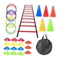 thumbnail image 4 of DYNWAVECA Agility Ladder Portable Staircase Balance Jumping Obstacles Adjustable Rungs 44 Piece Red, 4 of 10