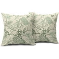 thumbnail image 2 of Vintage Floral Bird Pillow Covers 16x16 Inch Set of 2 Sage Green Flowers Leaves Decorative Throw Pillows For Couch Chinoiserie Square Pillow Cases Home Decor For Sofa Bed Porch Living Room Outdoor, 2 of 6