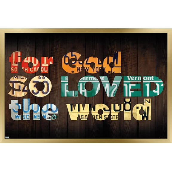 DaVid Bowman - John 3:16 Wall Poster, 14.725" x 22.375", Framed