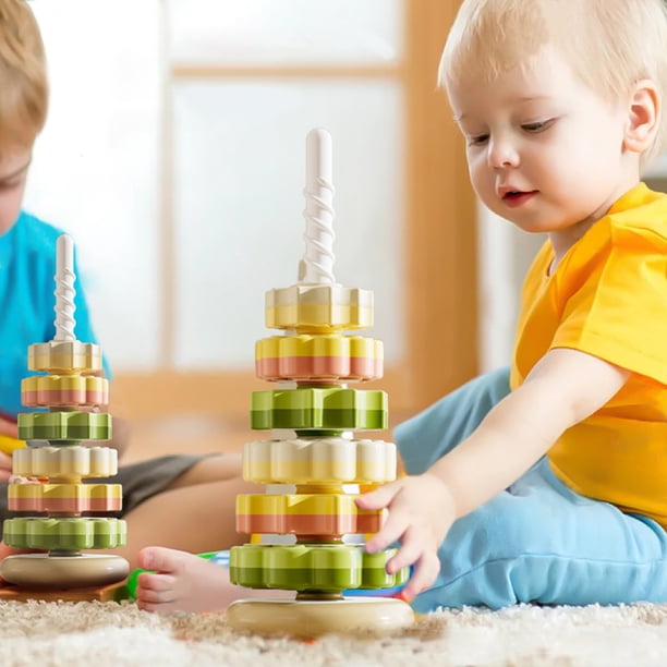 Juego De Apilar Arcoíris Plugging Toys Juguetes Montessori Juguetes de educación temprana para niños niñas (inglés) Verde