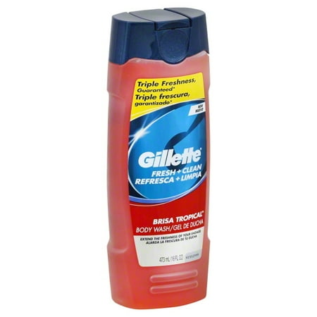 P & G, Gillette Fresh + Clean Brisa Tropical Body Wash, 16 fl oz