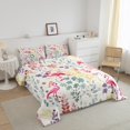 thumbnail image 3 of Kawaii Pink Flamingo Bedding Set King Size,Cute Flamingo Flower Comforter Set,Watercolor Floral Quilt Bed Set Animal Print Down Comforter with 2 Pillowcases, 3 of 6