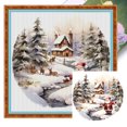 thumbnail image 1 of Hilo Algodón Bordado Punto Cruz Impreso 11CT Santas Cottage 40x40cm, 1 of 9