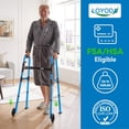 thumbnail image 2 of Andador Loyoda para personas mayores, ligero, compacto, plegable, con 2 esquís y 5 ruedas, altura ajustable, soporta hasta 169 kg (350 lb), apto para FSA/HSA, color azul (andador con esquís), 2 of 5