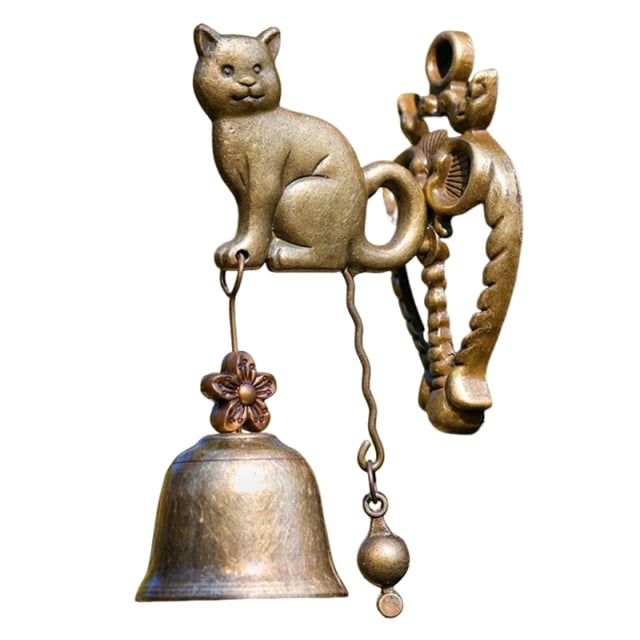 Naiovety Timbre vintage con forma de animal: Instalación colgante con forma de gato, resistente al agua, adecuado para patios, jardines y Decoración gatito