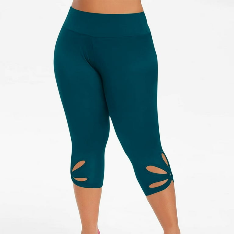 Fulijie Women S Plus Size Leggings Green Faded Glory Plus Size Leggings Elastic Waist Womens Pants Hollow Casual Fashion Size Elastic Waist Solid