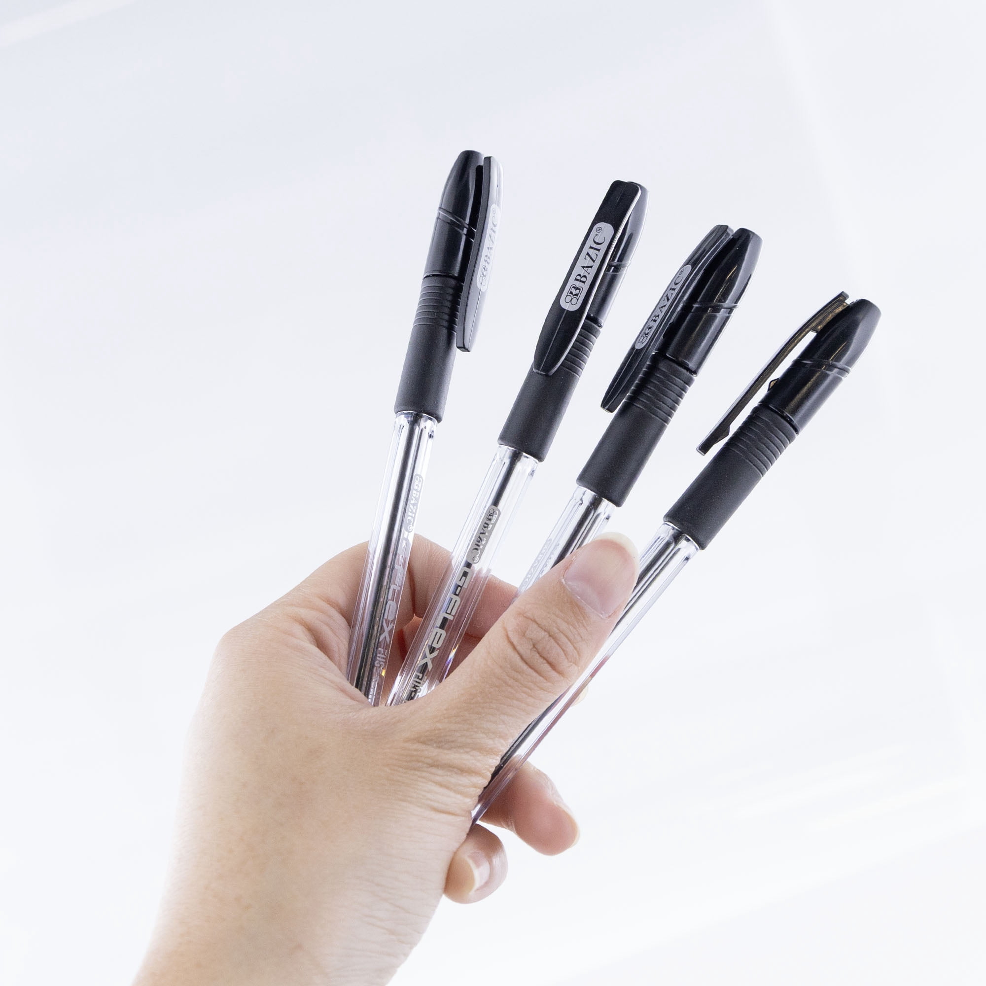 BAZIC G-Flex Black Fuse Tech Ink Pen, 0.7 mm Medium Point, (4/Pack), 24-Pack