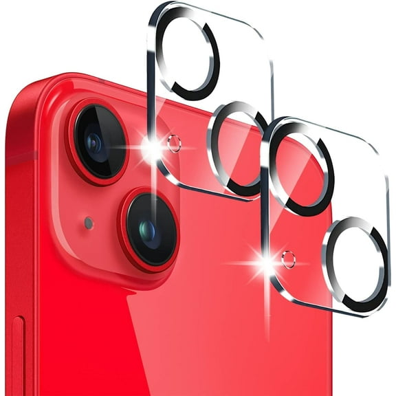 Camera Lens Protector for iPhone 14 / iPhone 14 Plus - Tempered Glass, Full Coverage, Anti-Scratch, Pack of 2