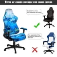 thumbnail image 6 of SCRAWLGOD Dolphin Fish Sea Print Blue Print Gaming Chair Cover Set of 4, Stretchable Chair Protective Cover with 2 Pieces Arm Rest Cushion Anti-Dust Universal Chair Slipcover Protector, 6 of 7