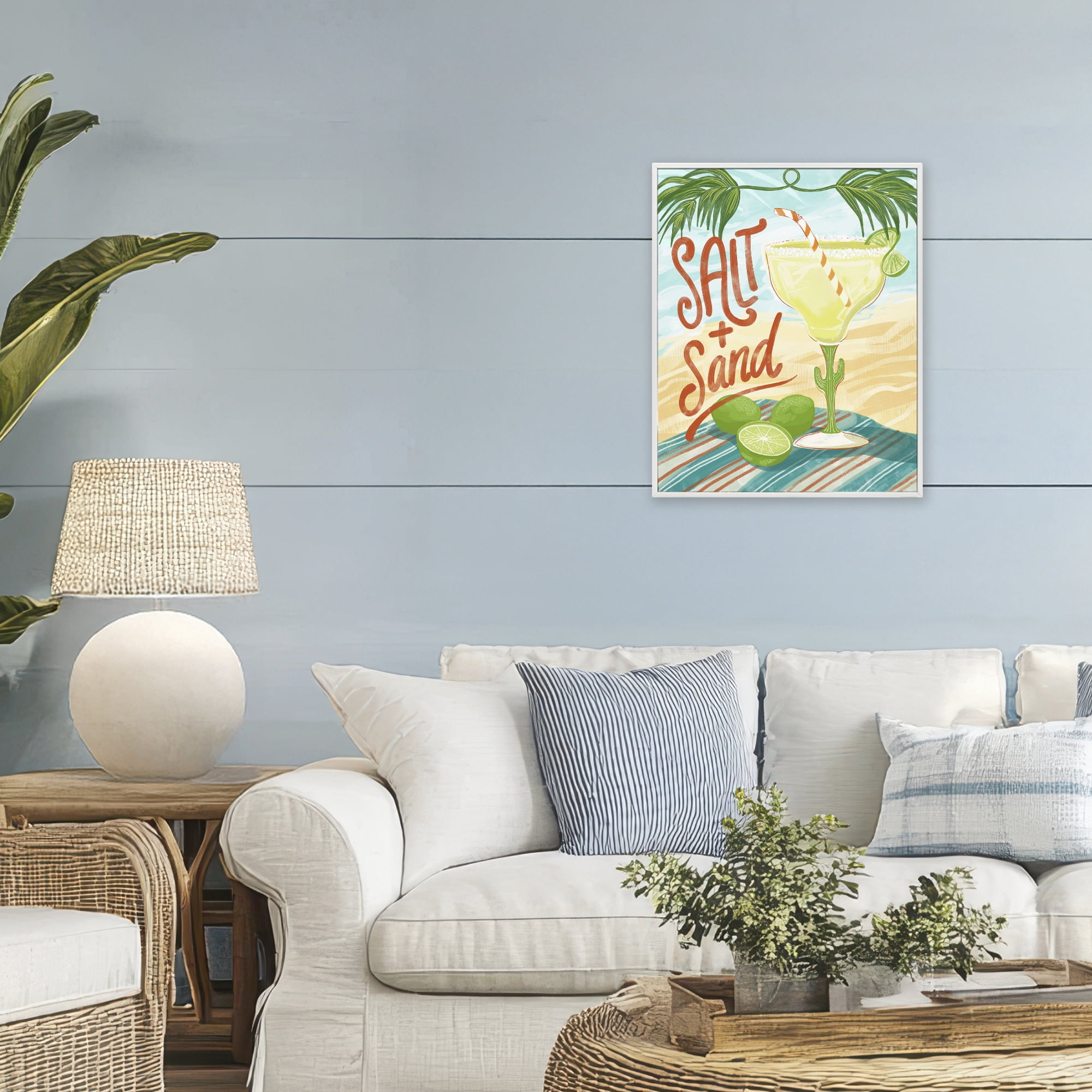 Stupell Industries Salt & Sand Margarita White Framed Giclee Art, design by Connie Summers