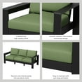 thumbnail image 4 of Better Homes & Gardens Ezra Outdoor HDPE Sofa, Black with Green Cushions, 4 of 9