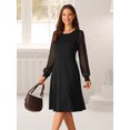 thumbnail image 3 of DARING DIVA Long Sleeve Round Neck Cocktail Dress XL Black, 3 of 7