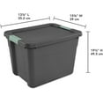 thumbnail image 5 of 6-Pack Latch Tote, Stackable Plastic Storage Container Bins with Lids, 12 Gallon, Gray/Green, 5 of 8